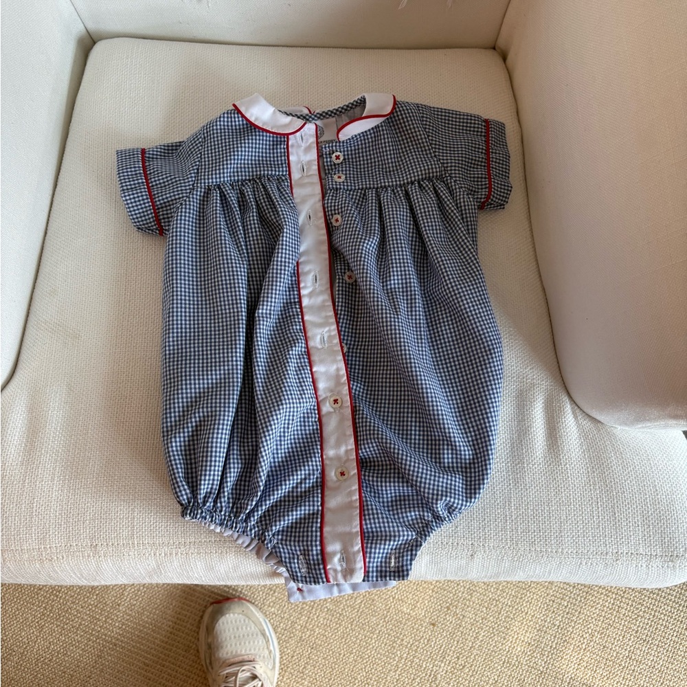 Classic Blue Checkered Kids One Piece